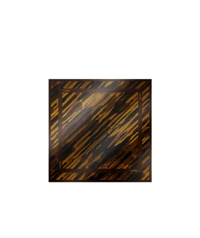 Max Mara Square Silk Scarf In Black