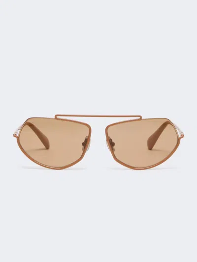 Max Mara Square Sunglasses In Brown