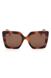 Max Mara Square Sunglasses In Dark Havana/brown