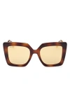 Max Mara Square Sunglasses In Dark Havana/brown Mirror