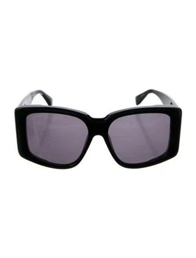 Pre-owned Max Mara Square Tinted Sunglasses In Black