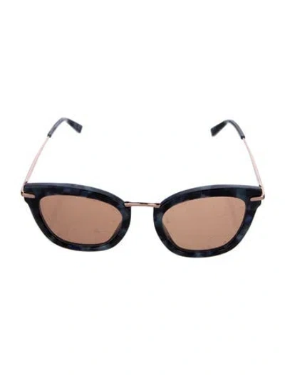 Pre-owned Max Mara Square Tinted Sunglasses In Blue