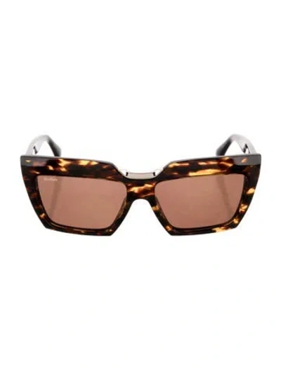 Pre-owned Max Mara Square Tinted Sunglasses In Brown
