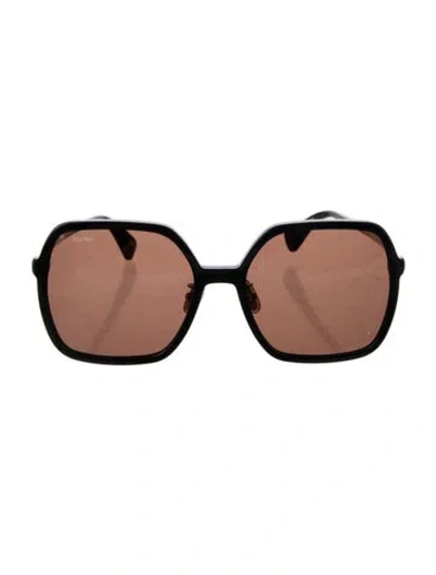 Pre-owned Max Mara Square Tinted Sunglasses In Brown