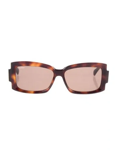 Pre-owned Max Mara Square Tinted Sunglasses In Brown
