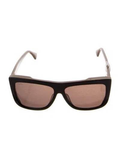 Pre-owned Max Mara Square Tinted Sunglasses In Brown