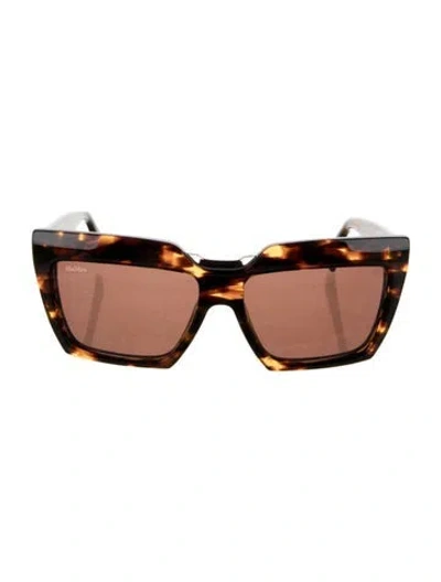 Pre-owned Max Mara Square Tinted Sunglasses In Brown