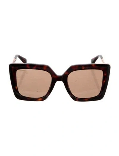 Pre-owned Max Mara Square Tinted Sunglasses In Brown