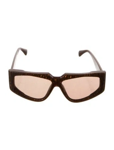 Pre-owned Max Mara Square Tinted Sunglasses W/ Tags In Brown