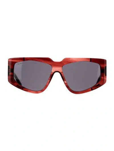 Pre-owned Max Mara Square Tinted Sunglasses W/ Tags In Red