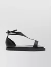 Max Mara Square Toe Flat Sandals In Black