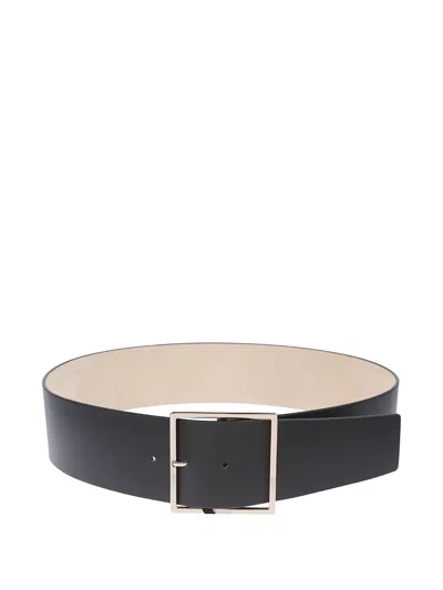 Max Mara Square-buckle Wide Belt In Black