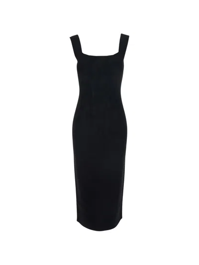 Max Mara Square-neck Dress In Black