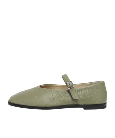 Max Mara Square-toe Flat Shoes In Green