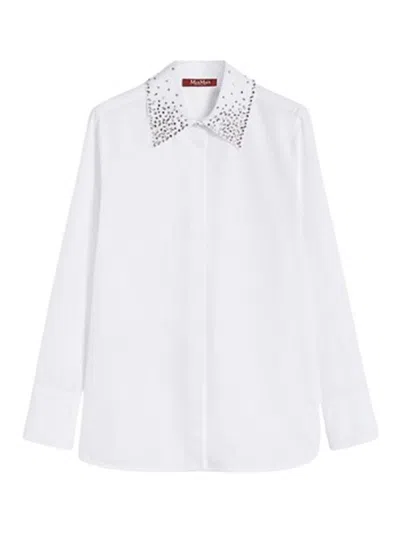 Max Mara Staffa Poplin Shirt With Crystals By In White