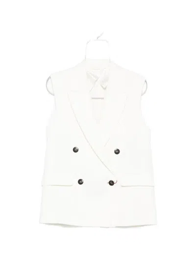 Max Mara Staia Double-breasted Waistcoat In White