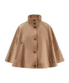 Max Mara Fulcro Cotton Cape In Brown