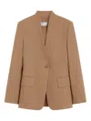 Max Mara Tailored Suit With Flap Pockets And Notched Lapel In Brown