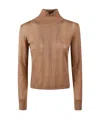 Max Mara Stand-neck Sweater In Brown