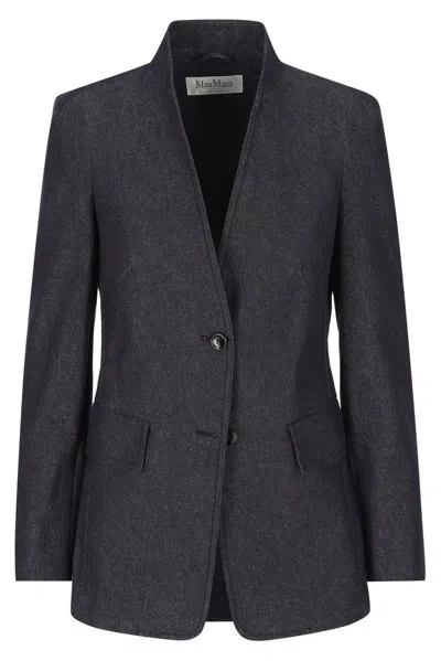 MAX MARA STAND UP COLLAR BUTTON-UP JACKET
