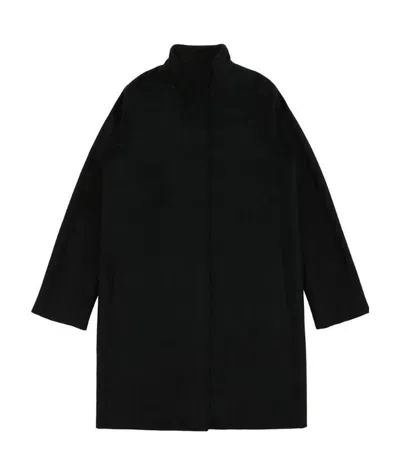 Max Mara Stand-up Collar Coat In Black