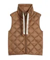 Max Mara Stand-up Collar Down Vest In Brown