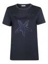 Max Mara T-shirt With Round Neck And Short Sleeves In Blue