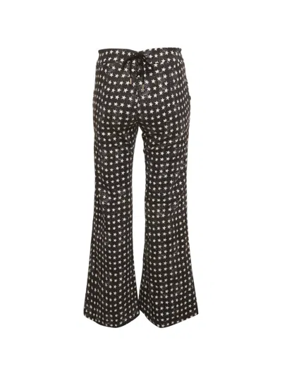 Pre-owned Max Mara Star-print Wide-leg Jeans In Black