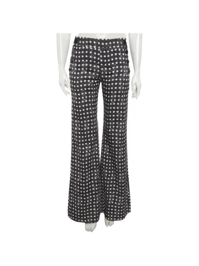 Pre-owned Max Mara Star-print Wide-leg Jeans In Black