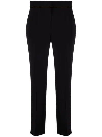 Max Mara Stella Cropped Tailored Trousers In Black