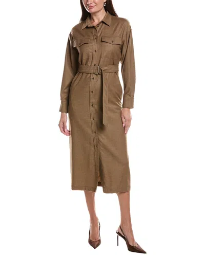 Max Mara Stemma Wool-blend Dress In Brown