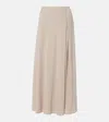 Max Mara Stilla Virgin Wool Midi Skirt In Neutral