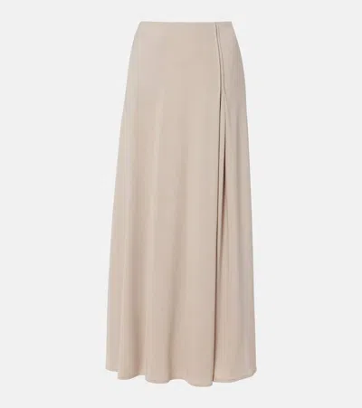 Max Mara Stilla Virgin Wool Midi Skirt In Neutral
