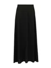 Max Mara Stilla Wool Interlock Long Skirt Skirts Black In Black