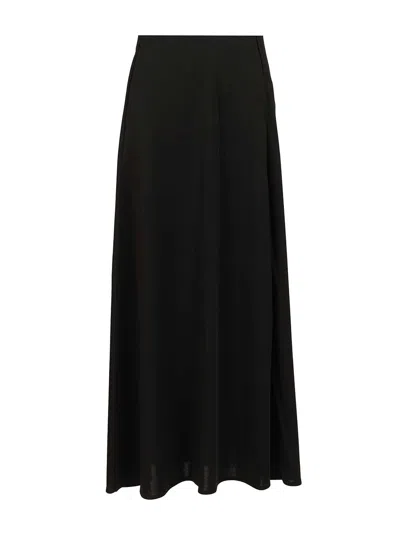 MAX MARA STILLA WOOL INTERLOCK LONG SKIRT SKIRTS BLACK