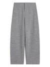 Max Mara Stitch-detail Side-pocket Cropped Trousers In Gray