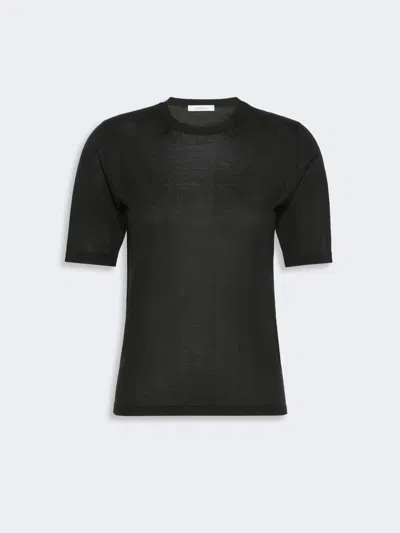 Max Mara Stockinette-stitched Cashmere And Silk Sweater In Black