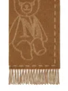 Max Mara Cozy Teddy Bear Patterned Fringed Scarf In Brown