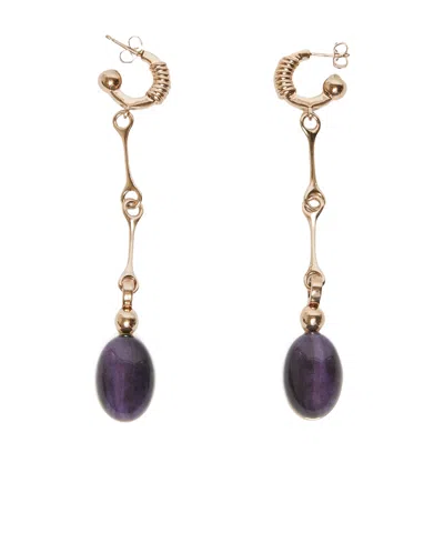 Max Mara Stone-adorned Drop Earrings In Gold