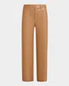 Max Mara Storia Faux Leather Wide-leg Pants In Beige