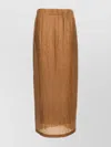 Max Mara Crinkled Texture Midi Skirt With Elastic Waistband