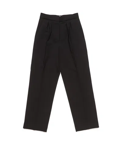 Max Mara Straight Casual Pants In Black