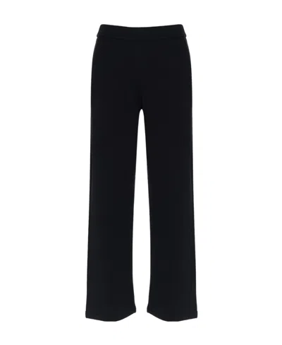 Max Mara Wide-leg Pants With Clean Waistband In Black