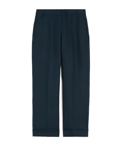 Max Mara Straight Casual Pants In Blue