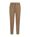 Max Mara Slim Cut Straight Leg Trousers In Brown
