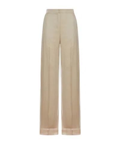 Max Mara Straight Casual Pants In Neutral