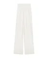 Max Mara Elastic-waistband Silk-cotton Trousers In White