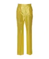 Max Mara Studio Valanga Silk Trouser In Yellow