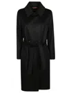 Max Mara Straight-cut Black Coat With Double-button Closure In Black