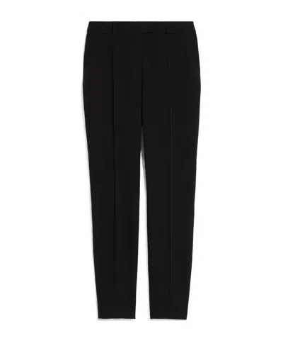 Max Mara Straight-fit Cady Trousers In Black